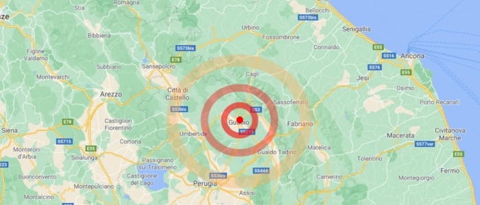 Tripla scossa di terremoto a Gubbio