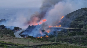 Pantelleria - Un terribile incendio, forse doloso, devasta l’isola