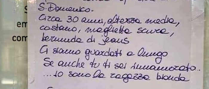 Sora (Frosinone), si innamora al supermercato: appende cartelli per ritrovarlo