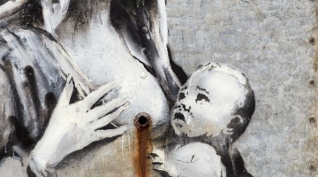 Banksy torna con una nuova opera, una Madonna con bambino: è dedicata a Gaza?