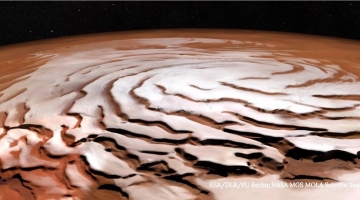 Marte, il polo nord cede sotto il peso della calotta glaciale