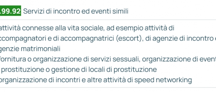Istat: anche prostituzione ed escort hanno il codice Ateco