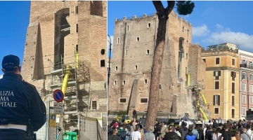 Roma, crolli alla Torre dei Conti: un operaio sotto le macerie, è grave