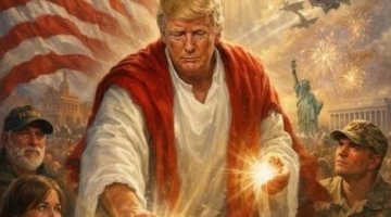 Trump come il messia: si ritrae con l'Ia mentre emana luce divina e cura un malato