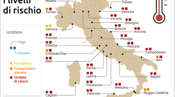 Caldo record, diciassette citt&agrave; italiane da bollino rosso | Prorogato lo stop ai biglietti agli Uffizi | A Milano fino a 36 gradi negli asili nido