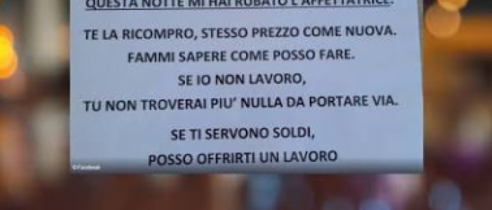 "Se ti servono soldi, ti do un lavoro", l'offerta del titolare di un bar al ladro
